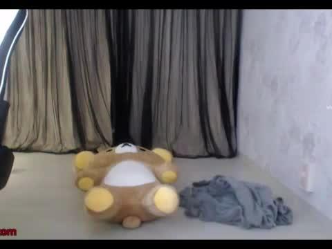 Big booty Korean with a big ass is shacking and riding her big white dildo